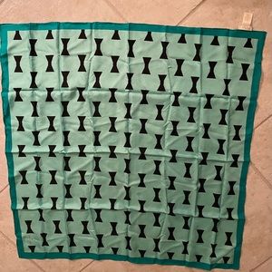 Kate Spade New York Scarf 100% Silk Turquoise Black